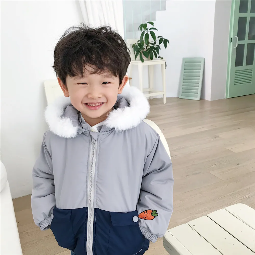 Tonytaobaby/Новинка; зимнее детское утепленное пальто с рисунком для мальчиков и девочек; хлопковое пальто; детская зимняя куртка