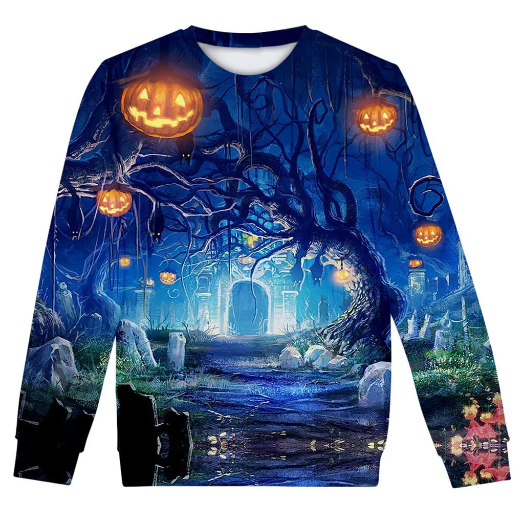 Hoodies And Sweatshirts For 2019 Autumn Winter Blouse With 3D Halloween Printing Sweatshirt Blouse O-Neck Shirt Felpe