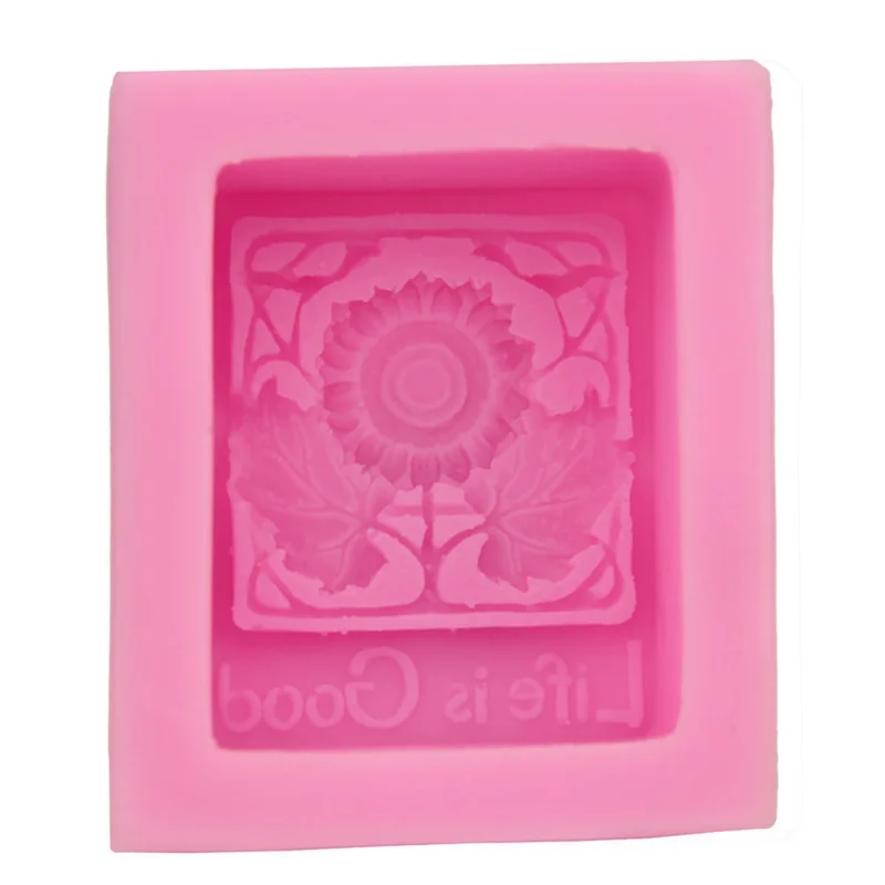

New Silicone Soap Mold Beautiful Sunflower Cake Decoration Fondant Cake Letters 3D Mold SugarcraftMould
