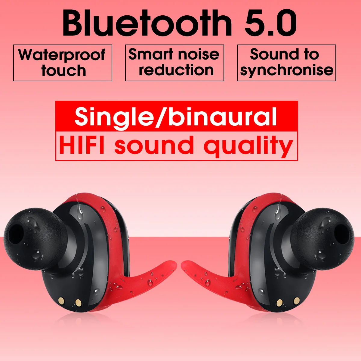 

TWS Wireless bluetooth 5.0 Headset Bilateral Call Stereo earbuds Voice Prompts Multi-point Connection Universals Mobiles Phone