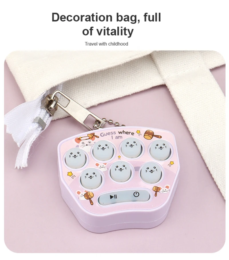 Mini Portable Game Console Keychain Children Handheld Game Console Toy Puzzle Nostalgic Cartoon Creative New Year Christmas Gift