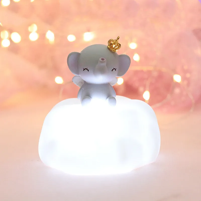

Cartoon Animal Elephant LED Night Light Resin Moon Night Lamp Bedside Lamp for Birthday Christmas Gifts Home Decoration Light