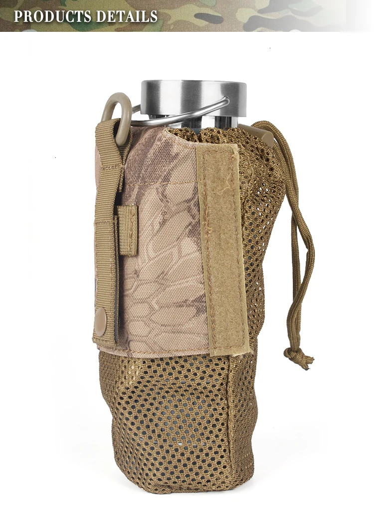 Сетчатая Сумка для бутылки с водой из материала Cordura, камуфляжная уличная сумка для хранения, Военная Тактическая Сумка, армейская охотничья страйкбольная сумка, аксессуары