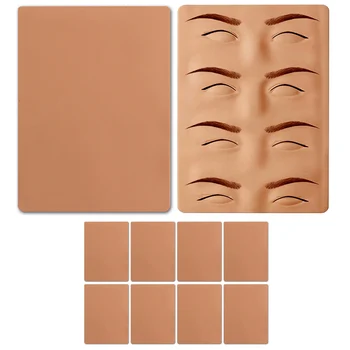 

10 Sheets Blank Rubber Semi-permanent Makeup Tattoo Training Practice Fake Skin for Professional Beginner Makeup Shop School Use