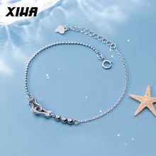 XIHA 925 браслеты из стерлингового серебра полые рыбы интерлок бусины индивидуальный серебряный браслет женские модные ювелирные изделия
