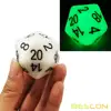 Bescon Jumbo Glowing D20 38MM, Big Size 20 Sides Dice 1.5 inch, Big 20 Faces Cube in Various Solid, Glitter, Glowing Colors 3