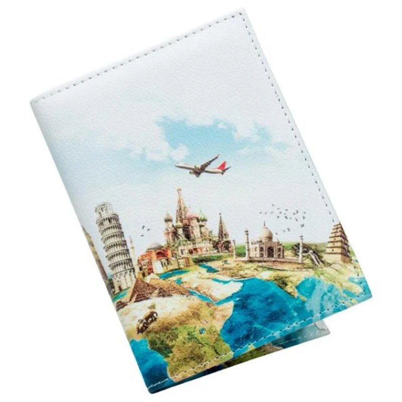 Mcneely City Plane Multifunctional Passport Holder Soft PU Leather Passport Cover With Credit Card holder for All countries - Цвет: 01