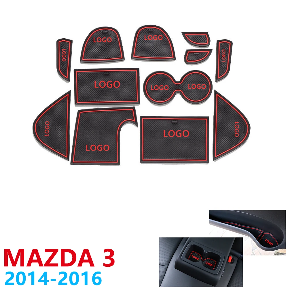 

Anti-Slip Rubber Cup Cushion Door Groove Mat for Mazda 3 Axela BM MK3 pre-Facelift 2014 2015 2016 Accessories mat for phone