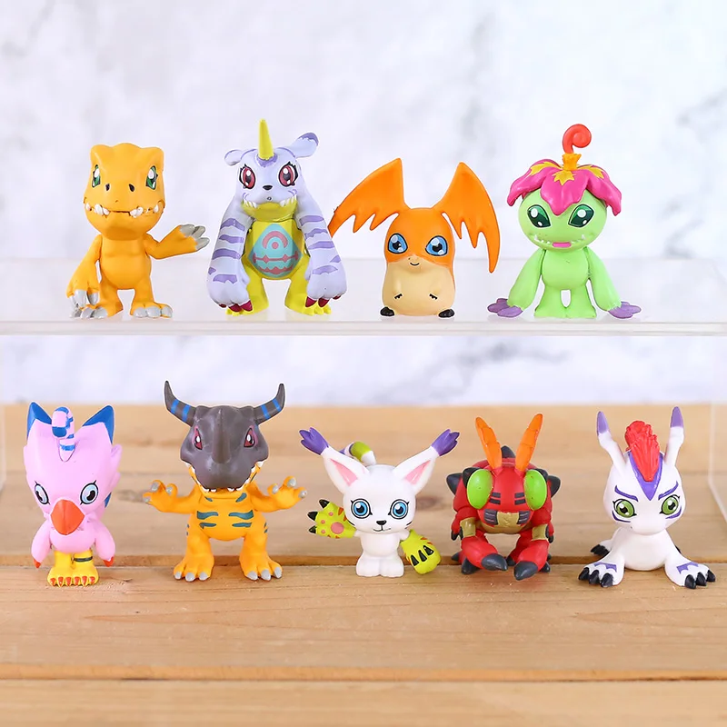 Digimon Приключения Agumon Gabumon Piyomon Palmon Patamon Tailmon Tentomon Mini Q версии Фигурки игрушки 9