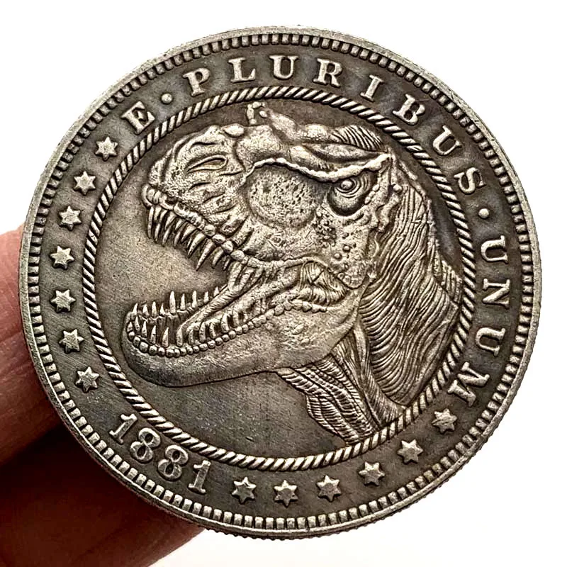 Moneta Commemorativa Del Regalo Della Moneta Da Collezione In Rilievo Della Moneta Commemorativa Del Dinosauro Del Tirannosauro Americano 1881