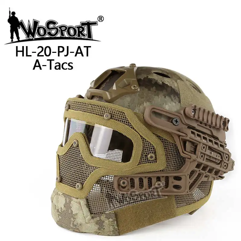 Мужской Тактический шлем военный Airsoftsports камуфляжные шлемы мотоциклетный шлем Защита лица тактика шлемы - Цвет: AU