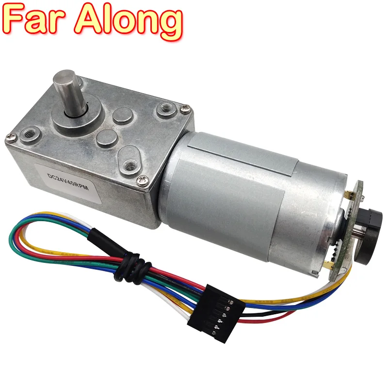 Details about   24V Right Angle Electric Worm Gear Motor Door Encoder Brushed 1 /2 Signal Motor 