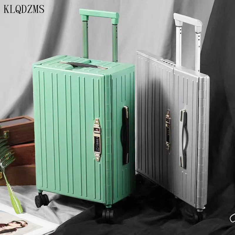 KLQDZMS 20Inch Colorful Spinner Rolling Luggage Lightweight Carry On Spinner Wheel Travel Extra-Thin Foldable Suitcase