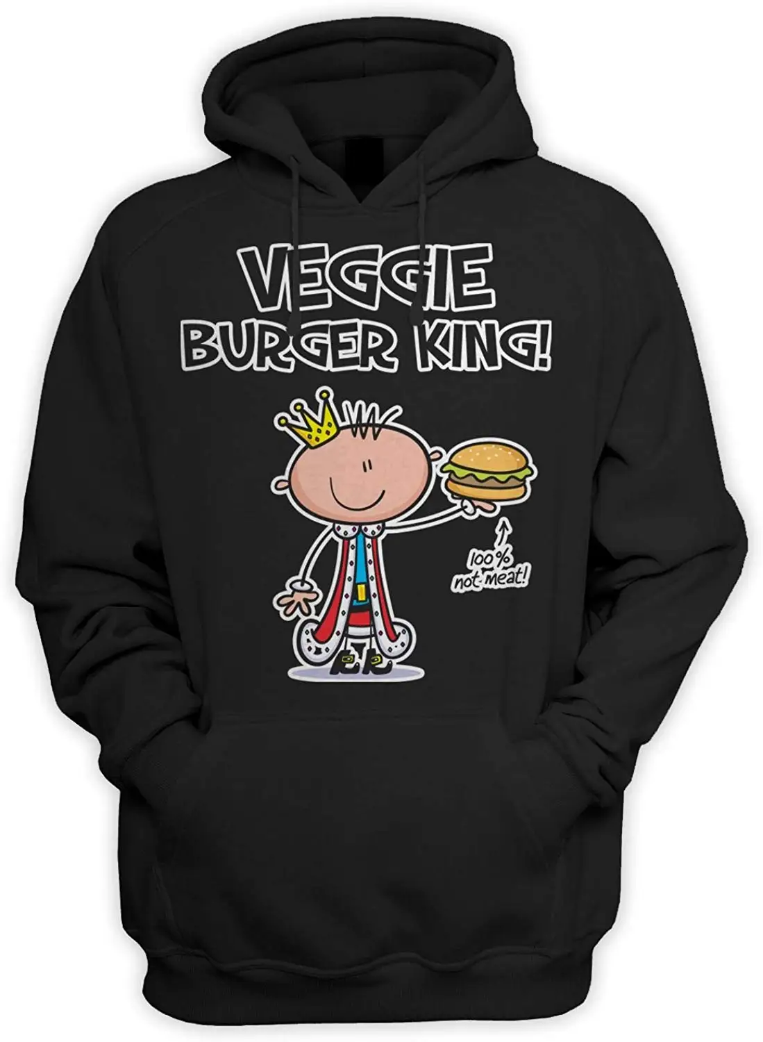 Veggie Burger King Вегетарианская мужская толстовка с капюшоном и карманом Унисекс Мужская толстовка с капюшоном