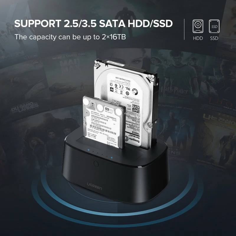 Ugreen HDD док-станция SATA к USB 3,0 адаптер для 2,5 3,5 SSD диск чехол HD коробка док-станция жесткий диск Корпус док-станция