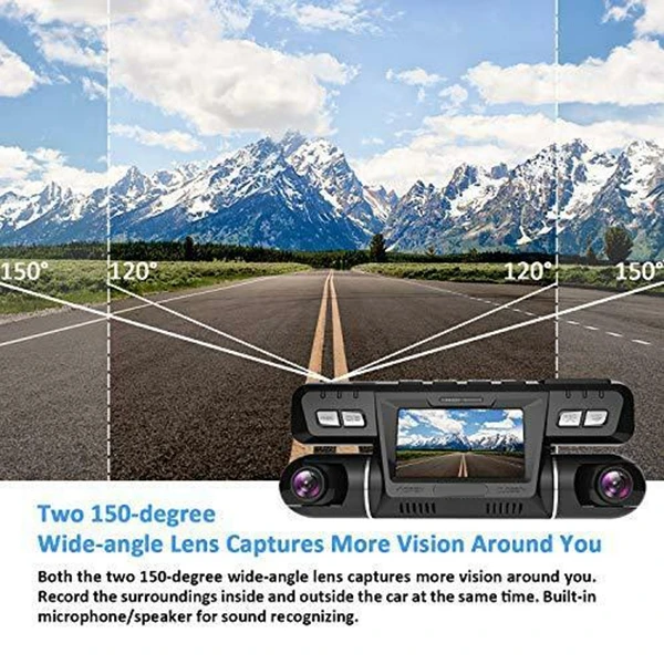 Dash Cam P28 с Wi-Fi Двойной 1920X1080P фронтальная и кабина приборная камера