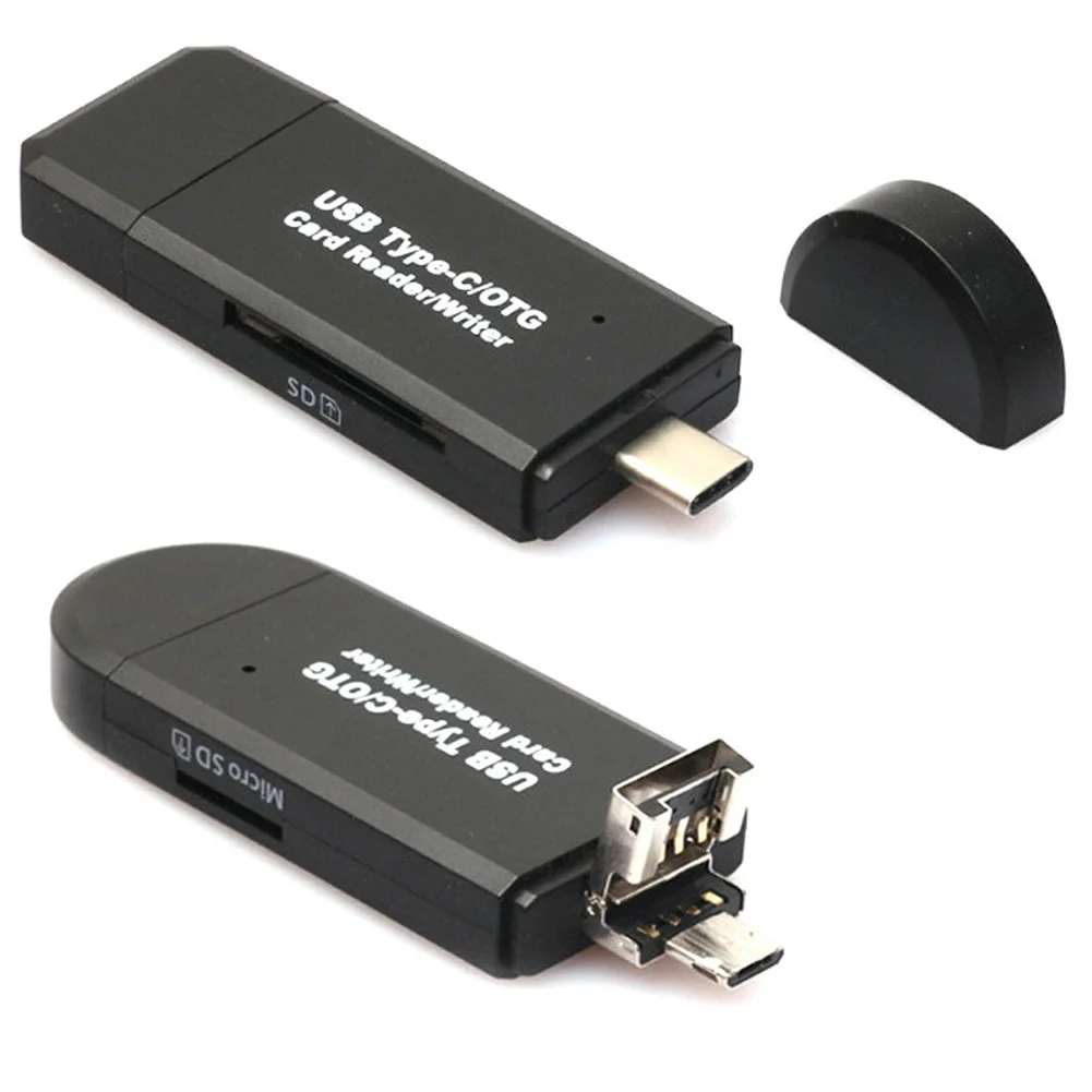 USB 2,0 компьютерный кард-ридер OTG 3 в 1 для Android заголовки ABS универсальный type-c TF/многофункциональный удлинитель высокая скорость