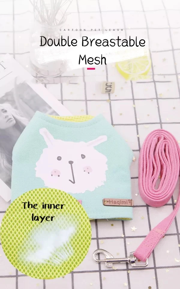Vest Small Dog Halter Harness Lead Cute Breathable Cotton Puppy Cloth Chest Strap Pet supplies