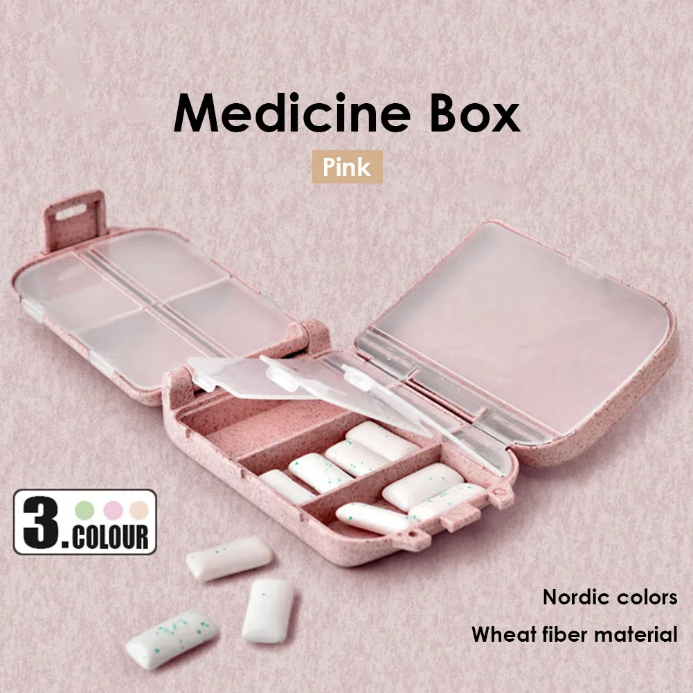 Мини-чехол для таблеток, коробка для лекарств, 8 сеток, контейнер для хранения таблеток для путешествий, дома, набор купе, таблетки, медицинские разделительные инструменты для ухода