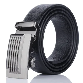 

Top quality classical style fashion men black color pu leather men belts Automatic Buckle Designer men belt 200808-71