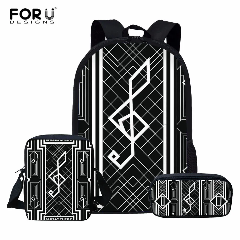 L5558CEK FORUDESIGNS/комплект школьных сумок с принтом музыкальной нот, сумки для книг для девочек, Сумка с рисунком гитары для школьников, Детские рюкзаки для девочек и мальчиков, Mochila - Цвет: L5558CEK