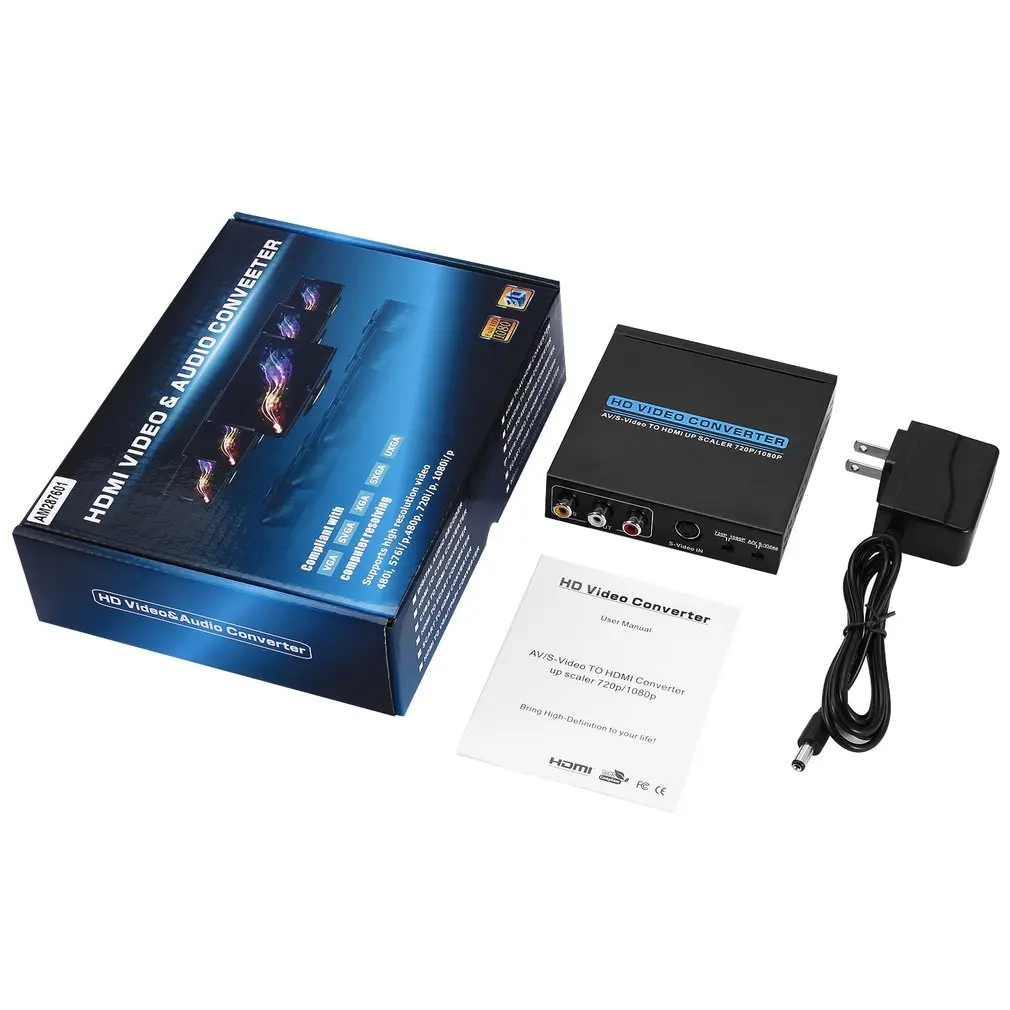 Без помех сигнала Av/S Video To Hdmi Up Scaler 720P/1080P Hd видео и аудио конвертер совместимый
