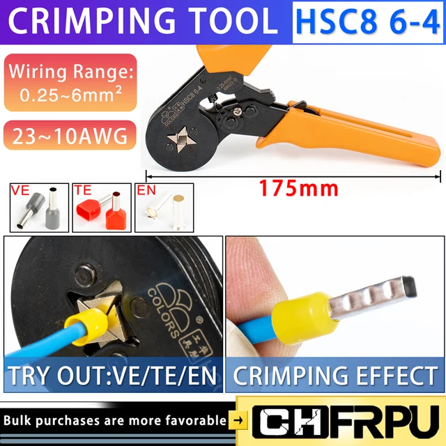wire connect 400/415/750/900pcs-BOX Crimping tool Insulated connector Terminal Crimp Terminator cold pressed insulated terminal Crimping Pliers6-4