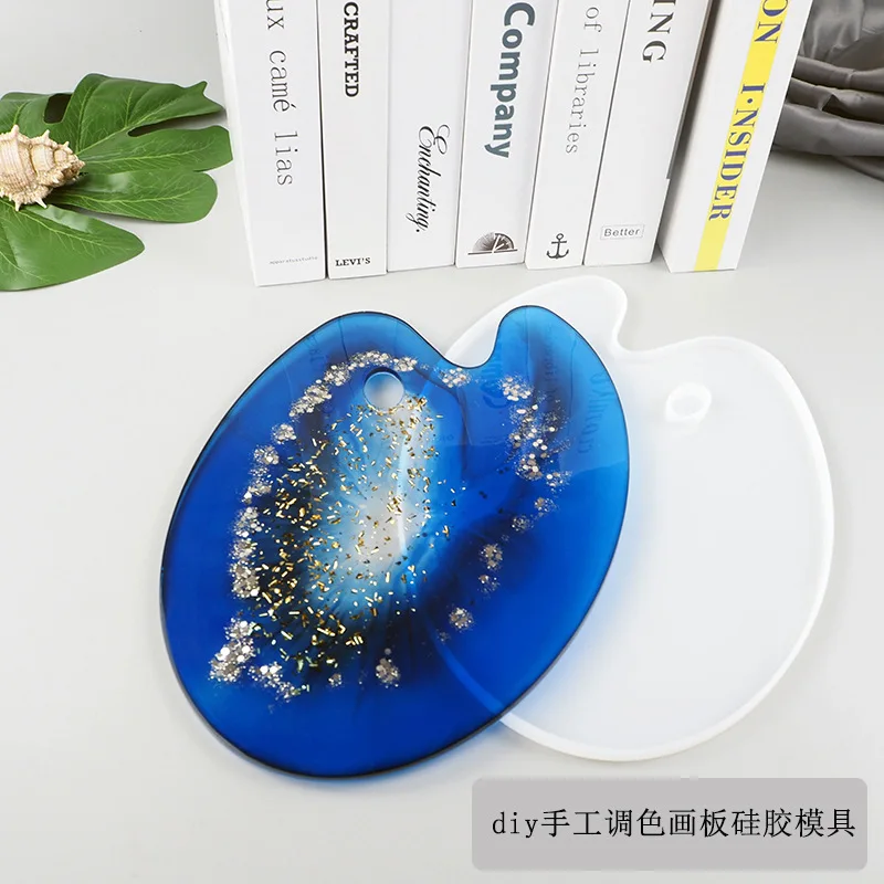 Crystal Mirror Palette Painting Board Resin Silicone Mold DIY Creative Handmade Table Decoration Epoxy Casting Molds Jewelry