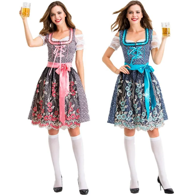 Sexy Adulto Germania Oktoberfest Heidi Beer Girl Dirndl Dress Halloween Bavaresi Tradizionale Party Beer Maid Costume