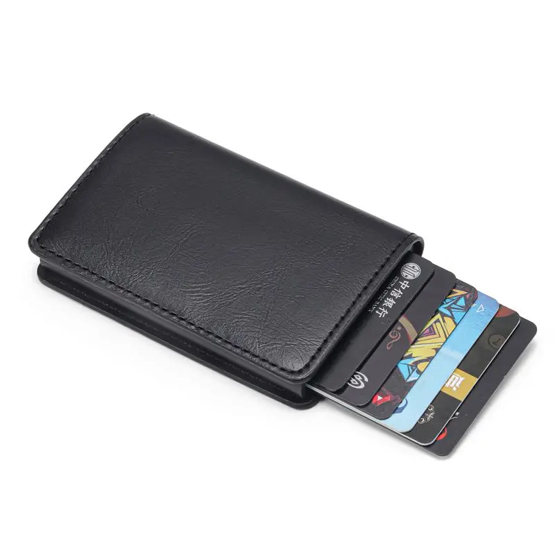 Мужской кредитный держатель для карт бизнес ID держатель для карт модный автоматический RFID кошелек чехол для карт Алюминиевый держатель для карт кошельки porte carte