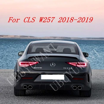 

Carbon Fiber Black Exterior Rear Spoiler Tail Trunk Boot Wing Decoration For Mercedes Benz W257 CLS 2018 2019 Car Styling
