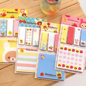 

Cute Bear Strawberry Sticky Notes N Times Memo Pads Flags Removable Adhesive Paper Girl Stationery