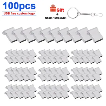 

100pcs/lot Mini Usb2.0 Memory Stick 64GB 32GB Metal Usb Flash Drive 16GB 8GB 4GB Flash Drive Portable Pendrive Storage Free LOGO