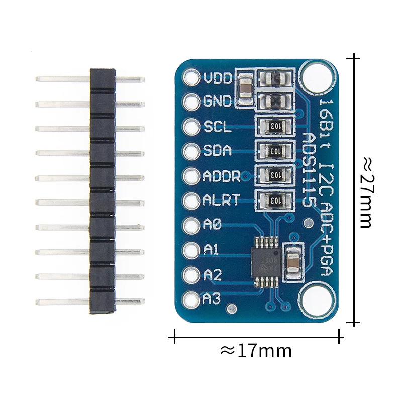 5 шт. 16 бит I2C ADS1115 модуль АЦП 4 канала с Pro усиления RPi