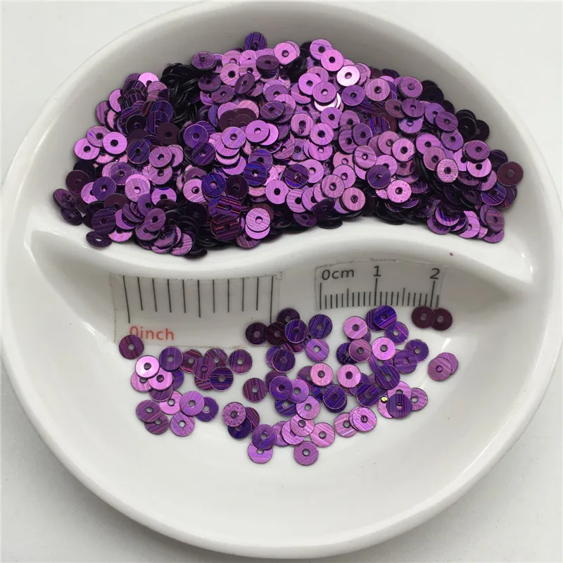Wire drawing Purple 4 мм плоский круглый в полоску зебры ПВХ свободные Блестки блестка швейное ремесло для свадебного украшения одежды платье обуви кепки DIY - Цвет: Wire drawing Purple