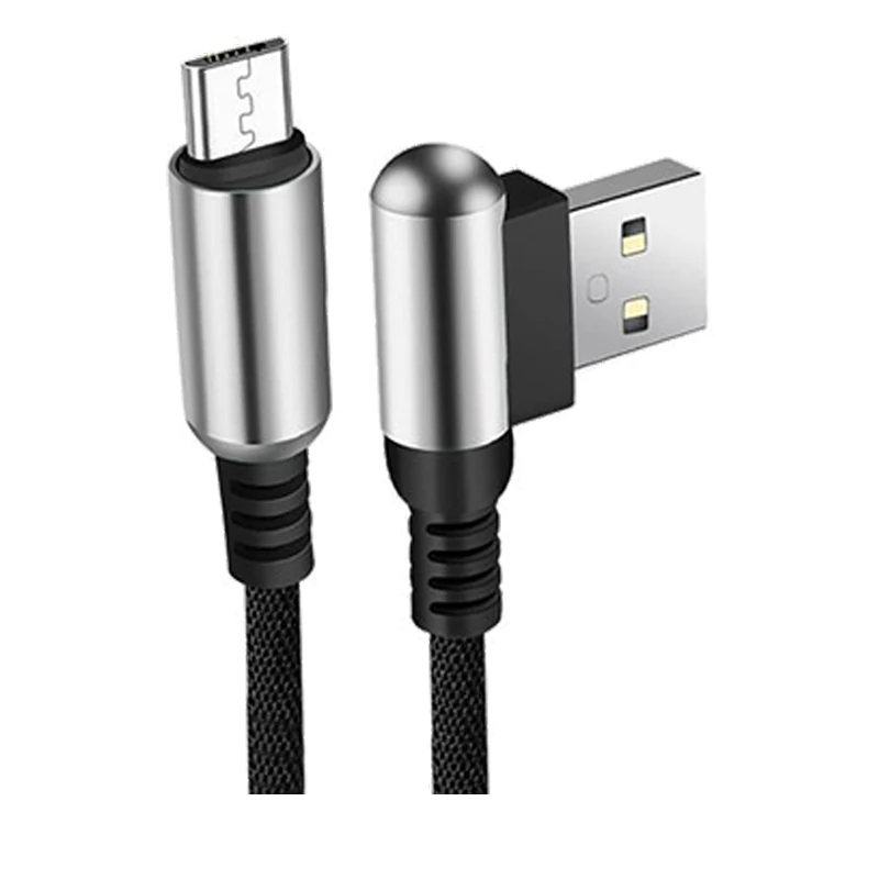 NOHON Bullet USB кабель для передачи данных для Apple Android type-C 90 градусов кабель для быстрой зарядки 2.4A для iPhone 11 Pro Max samsung S10 - Цвет: Черный