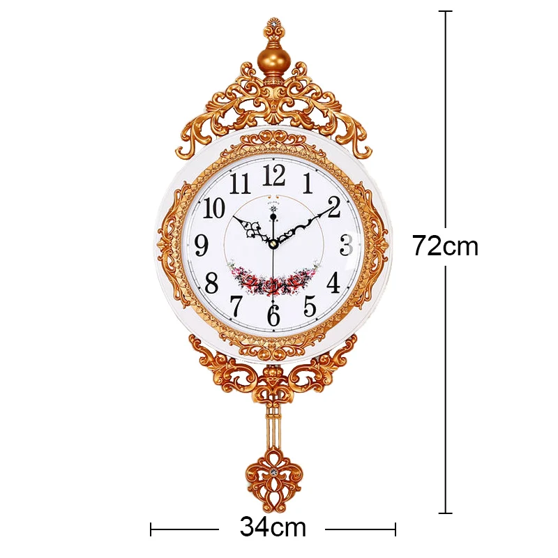 Crown Pattern Swing Mute Quartz Wall Clock Color:F
