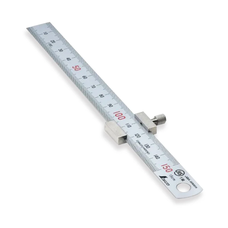 Japanese Shinwa stainless steel ruler thickened steel ruler high precision 15 / 30 cm  ruler slider 2