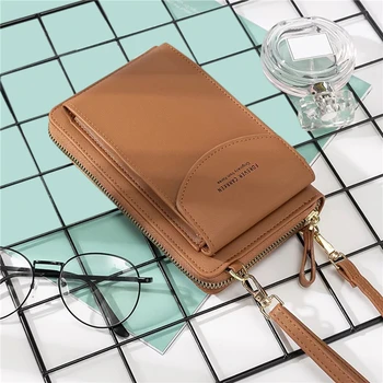 

New Women Crossbody Bags Solid Color Leather Shoulder Strap For Storage Phone Card Holders Purse Quality Mini Bags For Ladies