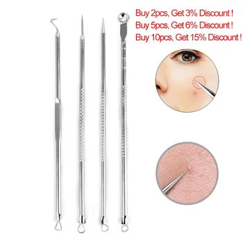 

4pcs Blackhead Blemish Removers Acne Pimple Belmish Extractor Vacuum ExtrusionAcne Stick Against Black Dots Tools For Face Clean