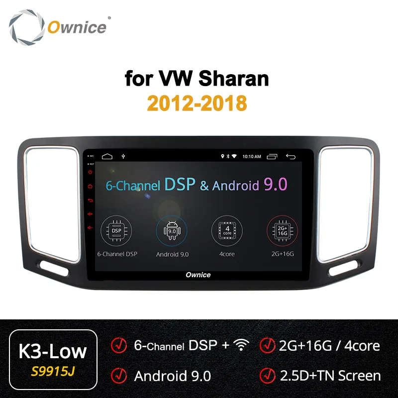 Ownice K3 K5 K6 Android 8,1 Восьмиядерный для VW Volkswagen Sharan 2012- автомобильный Радио DVD 4G/64G Suppport 4G sim-карта DAB - Цвет: S9915 K3-Low