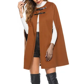 

Warm Winter Coats And Jackets Women Long Colort Bats Cape Casual Streetwear Cardigan Autumn Women Jackets Outwear Clothes