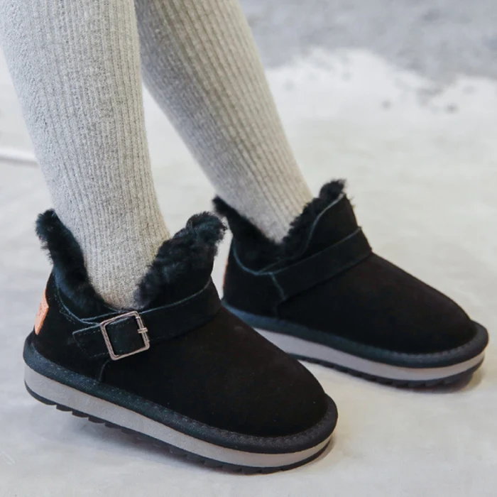 1 Pair Children Snow Boots Warm Shoes Anti-slip Casual Breathable for Winter Outdoor S7JN