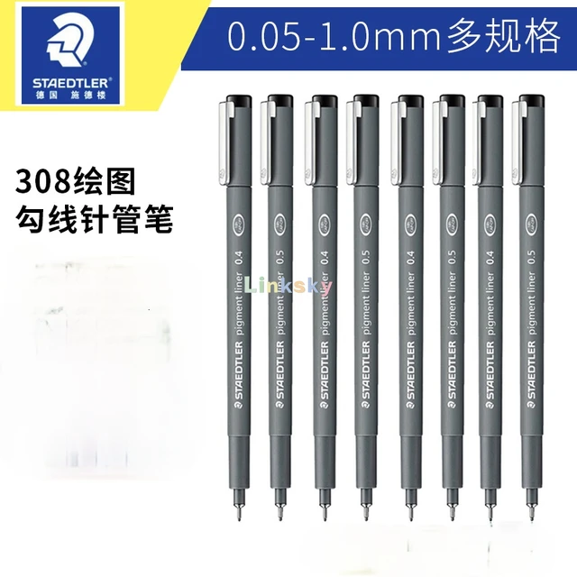 Staedtler Pigment Liner 308 Black series,0.05mm,0.1 mm ,0.2mm,Single  pen,Lightfast waterproof