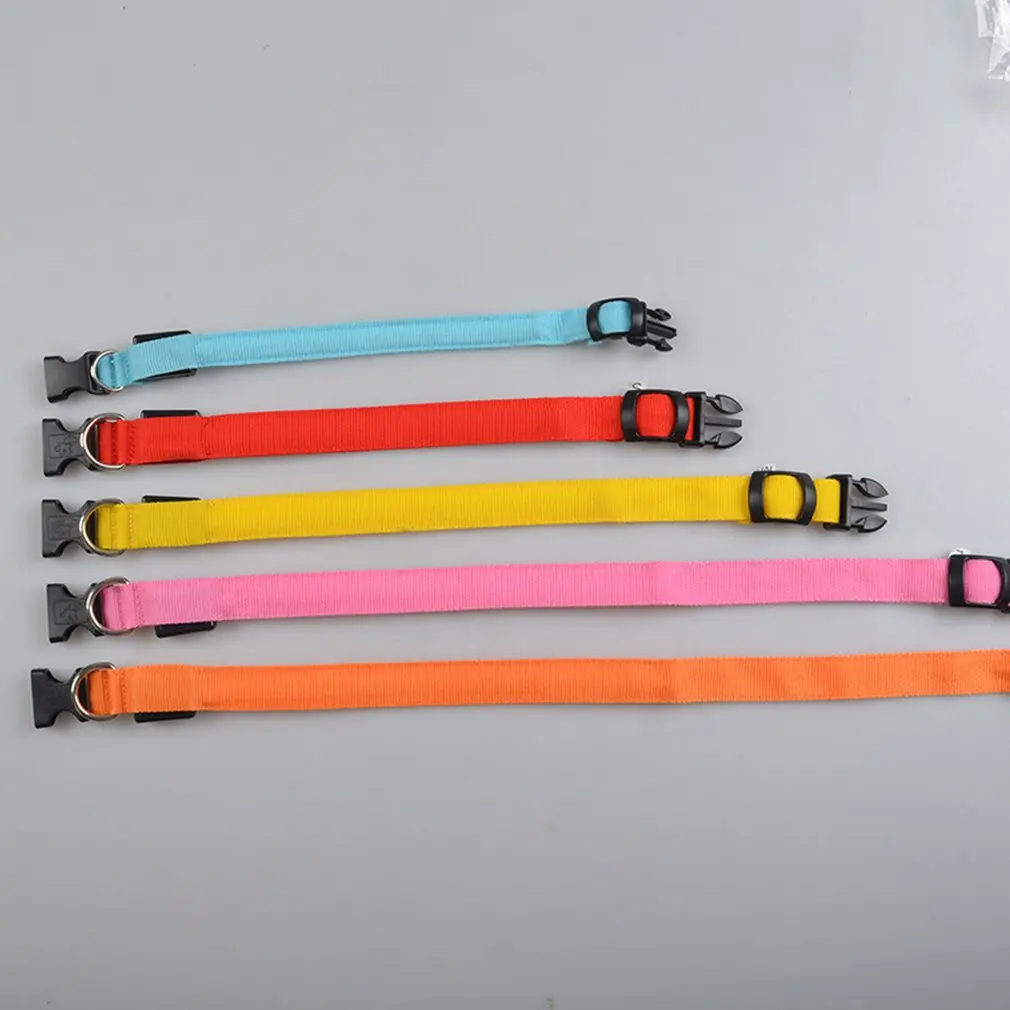 

LED Dog Collar Adjustable Weather Resistant Light Up Dog Collar Rechargable Polyester Collar for Small Medium Large Dogs