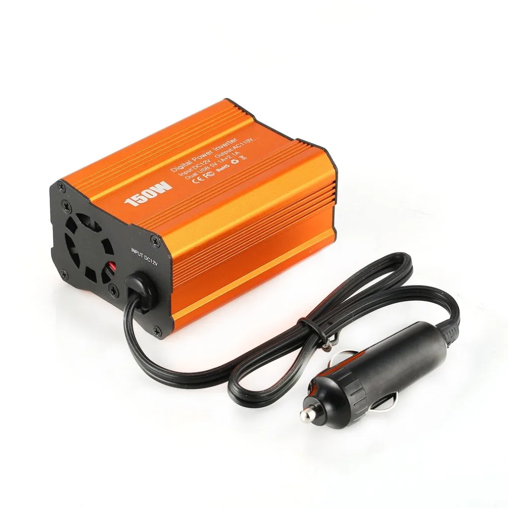 Двойной USB 150 Вт DC 12 В к AC 110 В DC к AC портативный автомобильный инвертор зарядное устройство адаптер конвертер Модифицированная синусоида