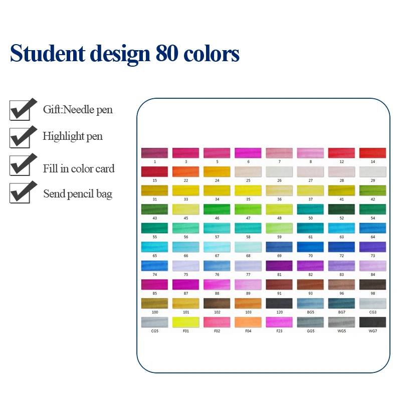 STA 3203 маркер для рисования набор двойной головой художественный эскиз жирной на спиртовой основе Маркеры Ручка 30/36/40/48/60/80/128/201 Цвета для анимации - Цвет: Student-80colors