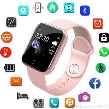 Relógio inteligente para android ios eletrônica relógio inteligente de fitness rastreador pulseira de silicone inteligente-relógio horas(China)