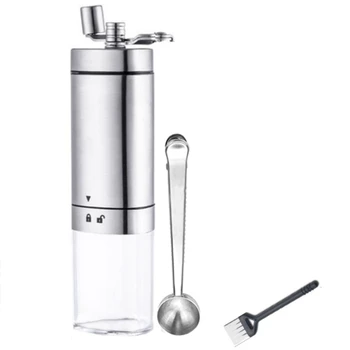 

Manual Coffee Grinder Portable Operated Grind Machine with Adjustable Coarseness Set Includes Scoop Cleaning Brush
