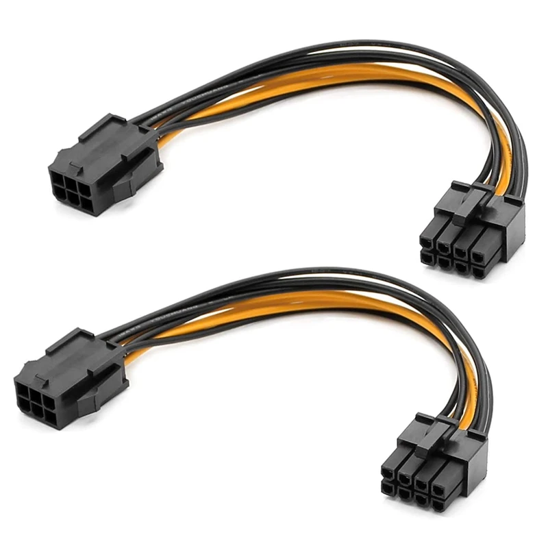 Лидер продаж-2 упаковки видеокарт 6 Pin до 8 PCIe адаптер кабель питания (силовой